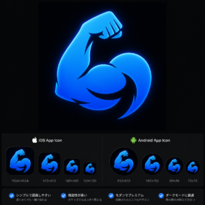 Claude Design が生成した筋トレアプリのアイコン案
